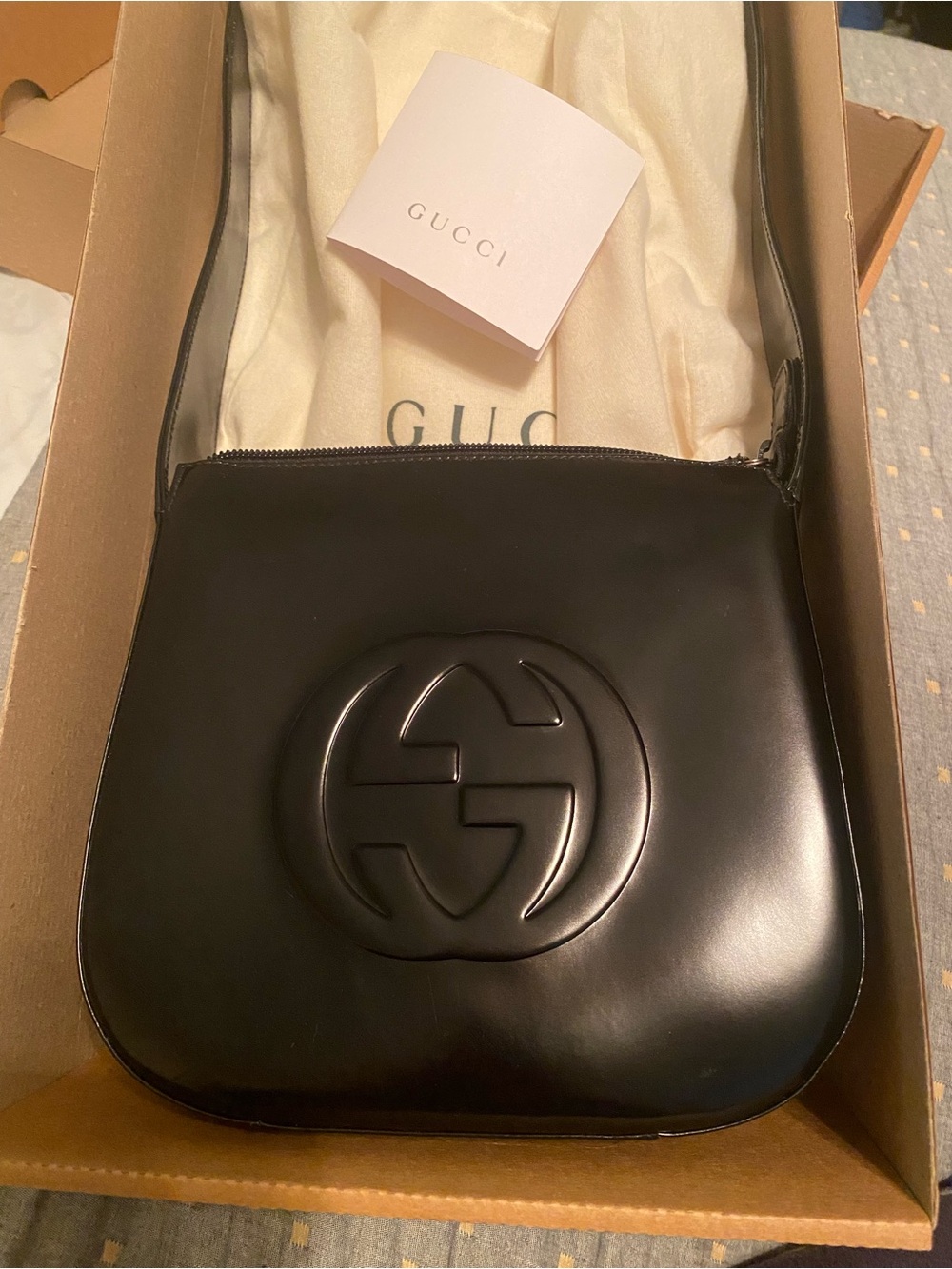 Gucci Pochette Patent Leather Shoulder Bag Vintage -New